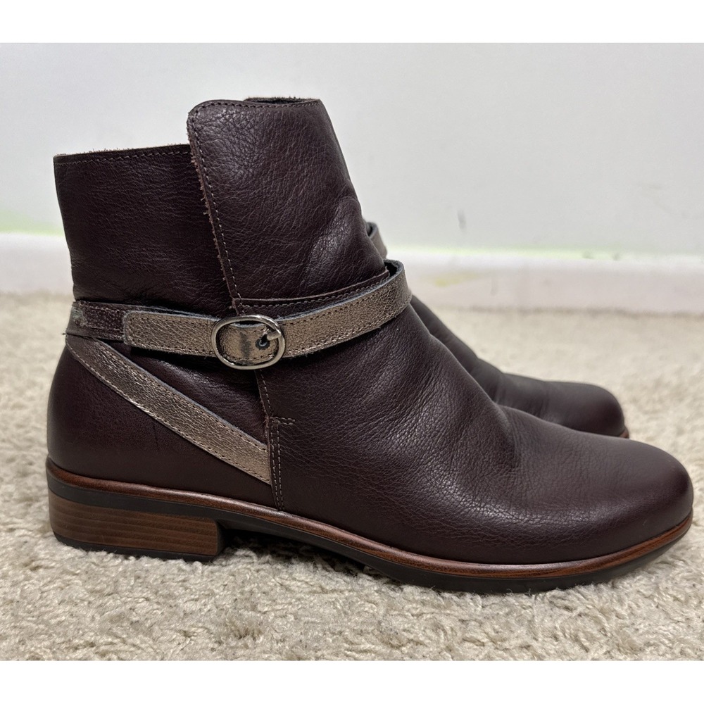 Naot Womens Soft Brown Leather Slip On Brizza Ankle Booties Euro 39‎ US 8-8.5